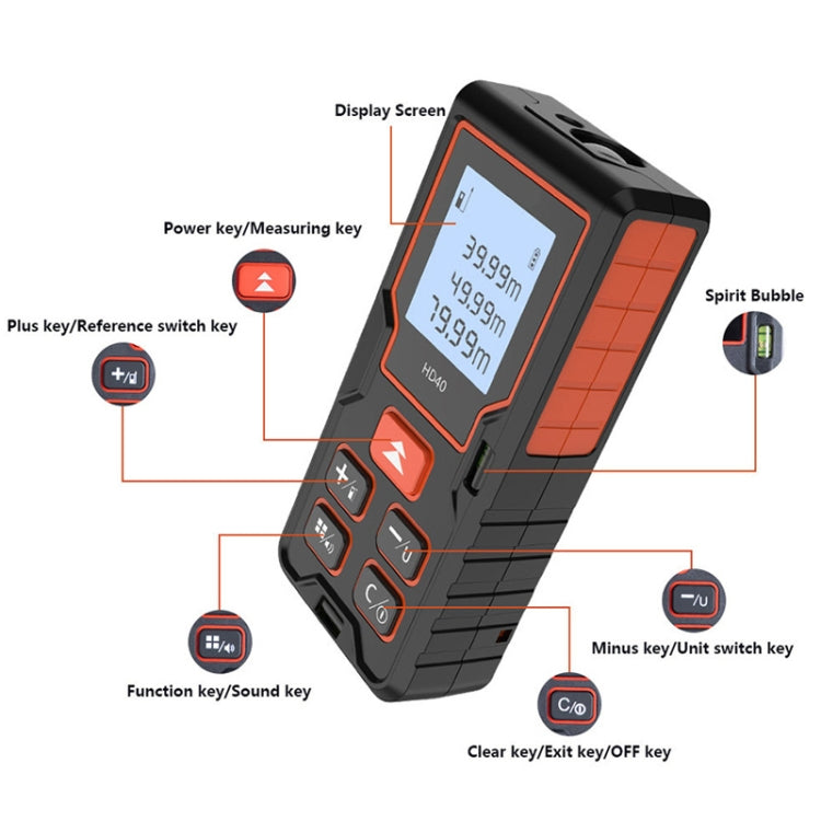 HILDA HD80 High Accuracy Laser Rangefinder Laser Electronics Ruler - Laser Rangefinder by HILDA | Online Shopping UK | buy2fix