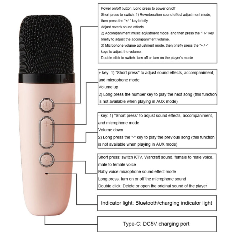 Portable RGB Lighting Effect Bluetooth Speaker Home Mini Karaoke Audio, Style: Dual Microphone+Speaker(Beige) - Microphone by buy2fix | Online Shopping UK | buy2fix