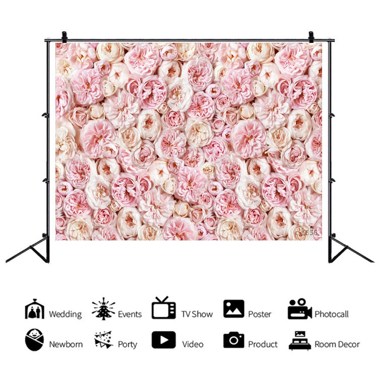 2.1 X 1.5m Festive Photography Backdrop 3D Wedding Flower Wall Hanging Cloth, Style: C-1888 - Valentines Day by buy2fix | Online Shopping UK | buy2fix