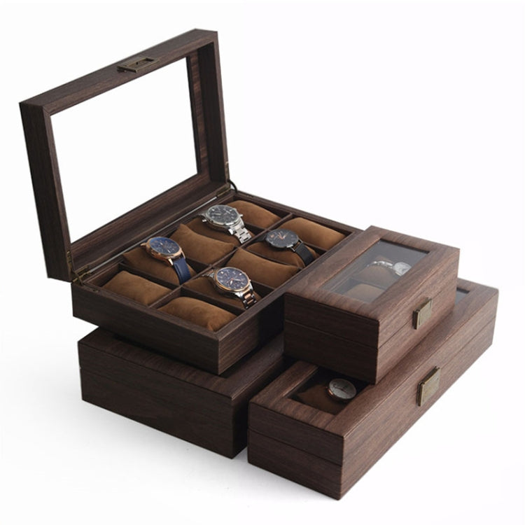 Wood Grain Leather Watch Display Box Watch Storage Case Jewelry Box, Style: 10 Digit Long - Watch Storages by buy2fix | Online Shopping UK | buy2fix