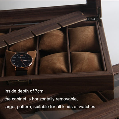 Wood Grain Leather Watch Display Box Watch Storage Case Jewelry Box, Style: 12 Digit Long - Watch Storages by buy2fix | Online Shopping UK | buy2fix