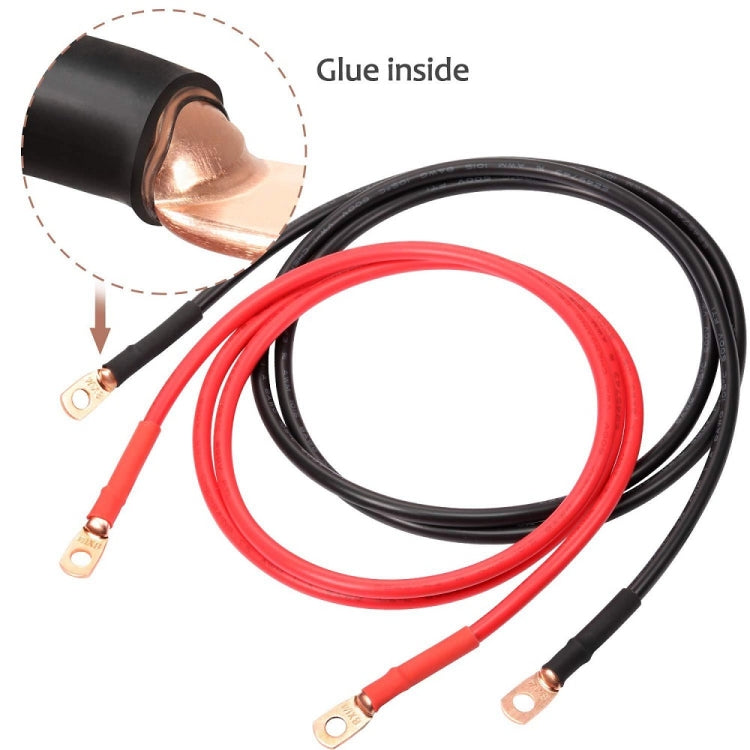 8AWG 3/8" Stud Ring Terminal Solder Cable Bare Copper Hole with Heat Shrink(Single) - Booster Cable & Clip by buy2fix | Online Shopping UK | buy2fix