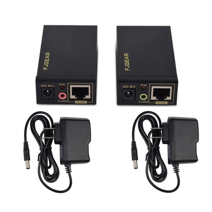 FJGEAR FJ-VEA100 2 In 1 Extender VGA To RJ45 Signal Single Cable Extension With Audio, EU Plug - VGA Extender by FJGEAR | Online Shopping UK | buy2fix