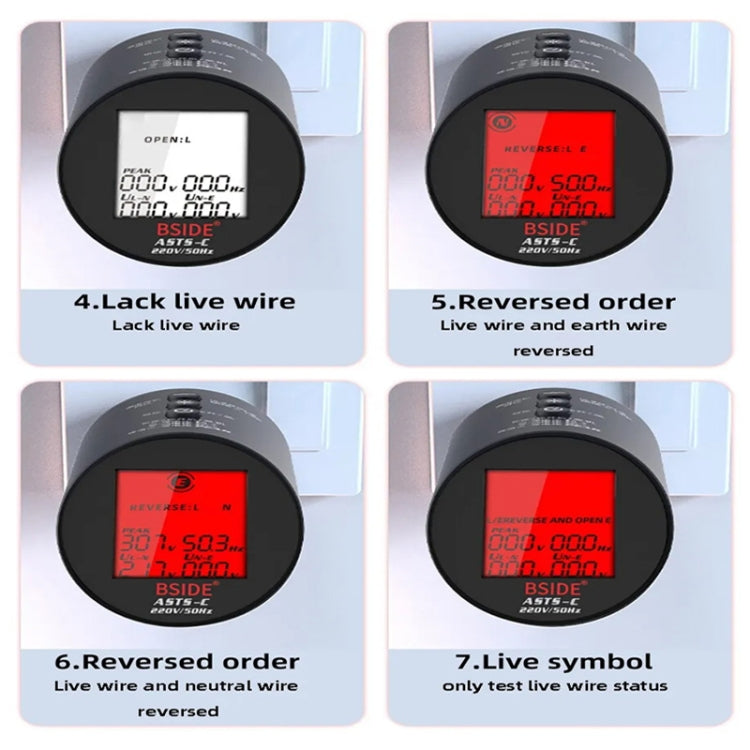 BSIDE ASTS Circuit Analyzer Plug Power Tester EU Plug - Current & Voltage Tester by BSIDE | Online Shopping UK | buy2fix