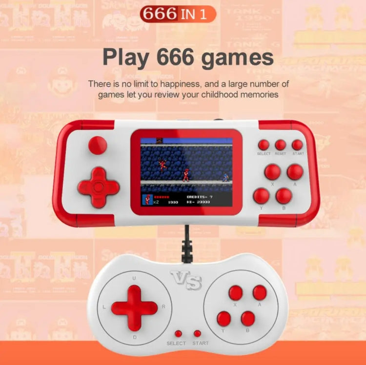 A12 3.0-inch HD Colorful Screen Retro Handheld Game Console with 666 Built-in Games, Model: Single Blue Red - Pocket Console by buy2fix | Online Shopping UK | buy2fix