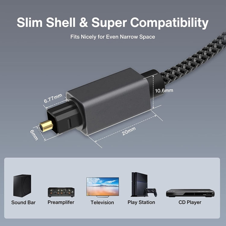 1m Digital Optical Audio Output/Input Cable Compatible With SPDIF5.1/7.1 OD5.0MM(Gray) - Audio Optical Cables by buy2fix | Online Shopping UK | buy2fix