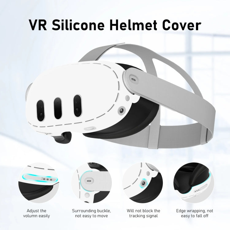 For Meta Quest 3 Helmet Protective Case Anti-scratch Sweat-Proof Shell VR Accessorie(Light Grey) - VR Accessories by buy2fix | Online Shopping UK | buy2fix