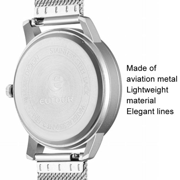 EUTOUR E041 Men Magnetic Quartz Watch With 40mm Stainless Steel Stand(Silver) - Metal Strap Watches by EUTOUR | Online Shopping UK | buy2fix