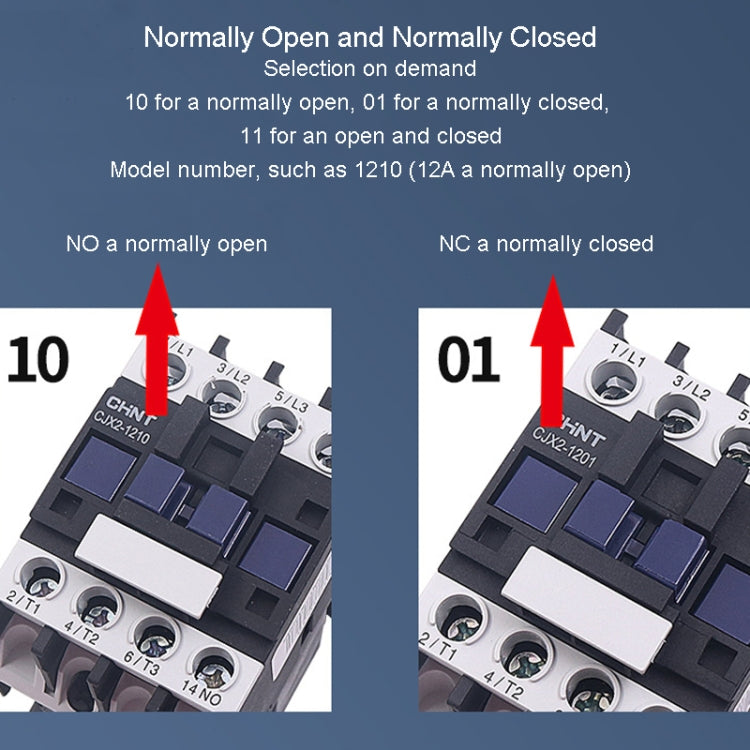 CHNT CJX2-1210 12A 220V Silver Alloy Contacts Multi-Purpose Single-Phase AC Contactor - Relays by CHNT | Online Shopping UK | buy2fix