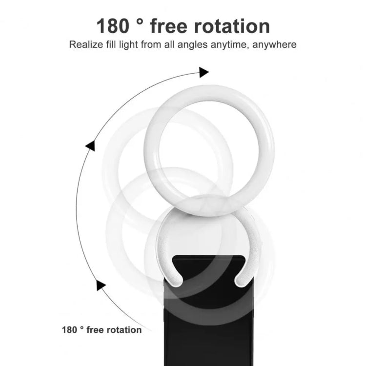 10cm Mobile Phone Fill Light Half-Ring Clip Type Unblocked Screen Lamp(Black) - Selfie Light by buy2fix | Online Shopping UK | buy2fix