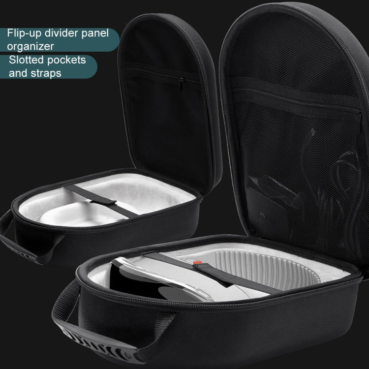 For Apple Vision Pro Storage Bag VR Headwear EVA Portable Hard Case(Cloth Pattern Black) - VR Accessories by buy2fix | Online Shopping UK | buy2fix