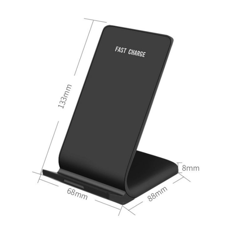 R2 10W Vertical Mobile Phone Wireless Charger Smart Fast Charge Charging Stand Desktop Stand(Black) - Apple Accessories by buy2fix | Online Shopping UK | buy2fix