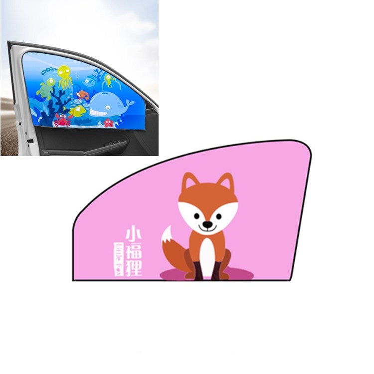 Car Cartoon Magnetic Sunshade Sunscreen Telescopic Collapsible Sunshield, Size:Co-pilot(Fox) - Window Foils & Solar Protection by buy2fix | Online Shopping UK | buy2fix