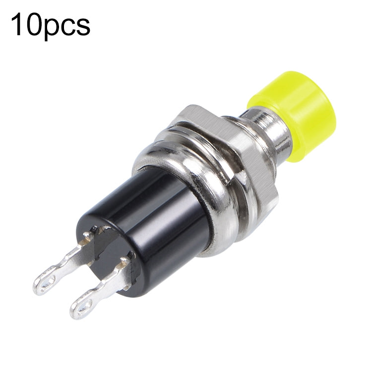 10 PCS 7mm Thread Multicolor 2 Pins Momentary Push Button Switch(Yellow) - Consumer Electronics by buy2fix | Online Shopping UK | buy2fix