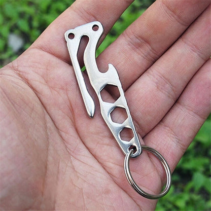 Multi-function Bottle Opener Keychain Outdoor Pocket Tool Pry Bar Hex Key Wrench - Key Rings by buy2fix | Online Shopping UK | buy2fix