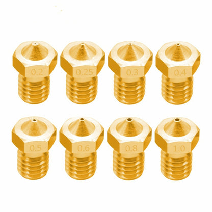 8 PCS Bugatti 3D Printer Accessories E3D-V5 V6 Nozzle M6 Thread Consumables Hot Nozzle, Size:3/0.6mm - Consumer Electronics by buy2fix | Online Shopping UK | buy2fix