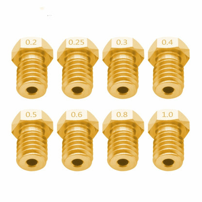 8 PCS Bugatti 3D Printer Accessories E3D-V5 V6 Nozzle M6 Thread Consumables Hot Nozzle, Size:3/0.6mm - Consumer Electronics by buy2fix | Online Shopping UK | buy2fix