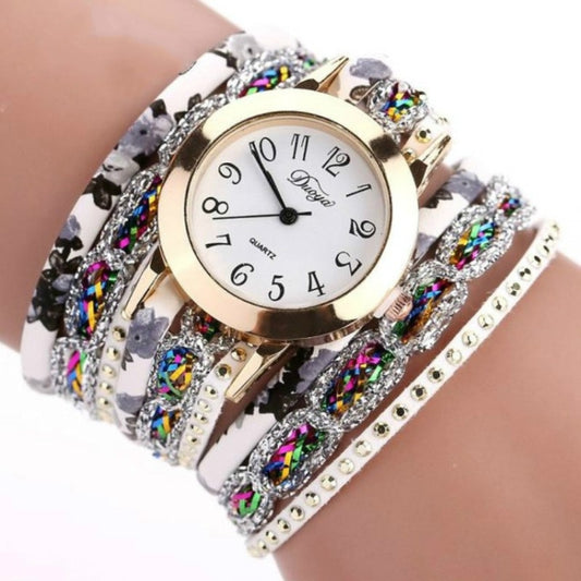 Douya D048 National Style Circle Bracelet Quartz Watch(white) - Bracelet Watches by Douya | Online Shopping UK | buy2fix