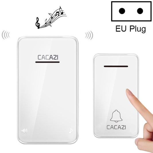 CACAZI FA8 Self-Powered Wireless Doorbell, EU Plug(White) - Security by CACAZI | Online Shopping UK | buy2fix