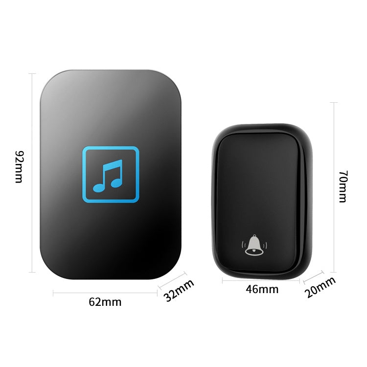 CACAZI FA86 Self-Powered Smart Home Wireless Doorbell, UK Plug(Black) - Security by CACAZI | Online Shopping UK | buy2fix