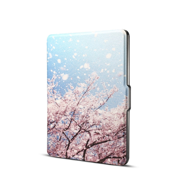 Japanese Cherry Print Horizontal Flip PU Leather Protective Case for Amazon Kindle Paperwhite 1 & 2 & 3 with Sleep / Wake-up - Mobile Accessories by buy2fix | Online Shopping UK | buy2fix