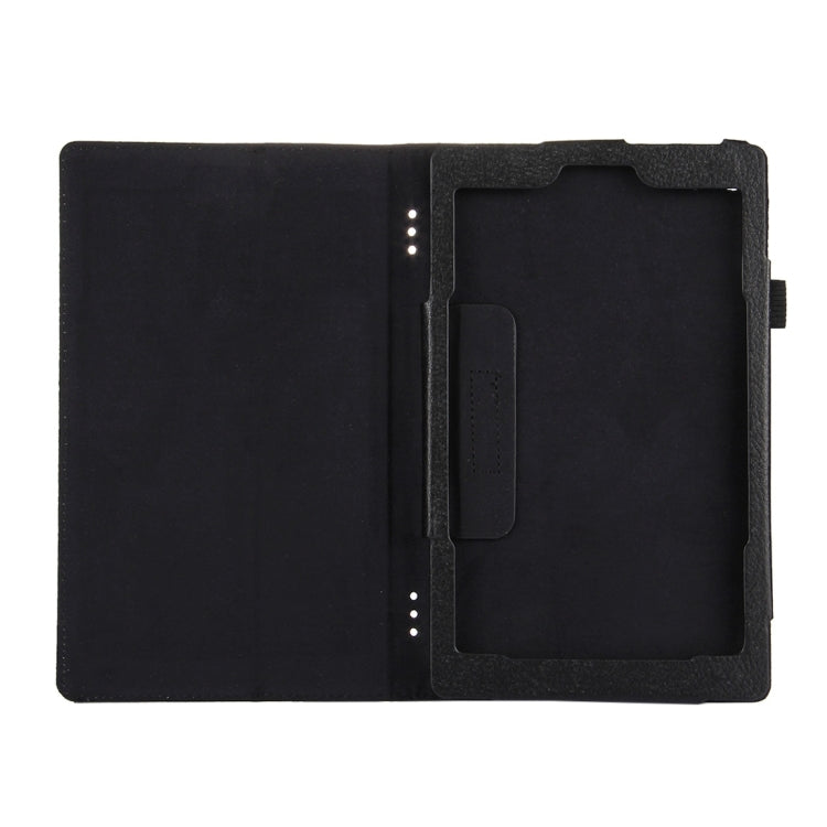 For Amazon Kindle Fire HD8 (2017) Litchi Texture Horizontal Flip Leather Case with Holder(Black) - Mobile Accessories by buy2fix | Online Shopping UK | buy2fix