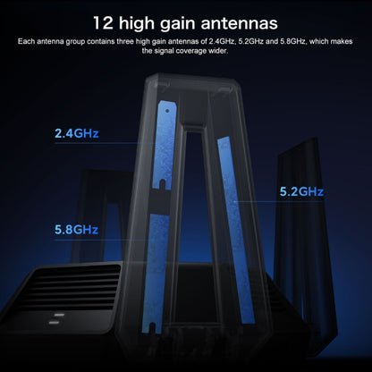 Original Xiaomi AX9000 WiFi Router WiFi6 Enhanced Edition Tri-Band USB3.0 Wireless Mesh Network Game Acceleration Repeater 12 Antennas(Black) - Wireless Routers by Xiaomi | Online Shopping UK | buy2fix