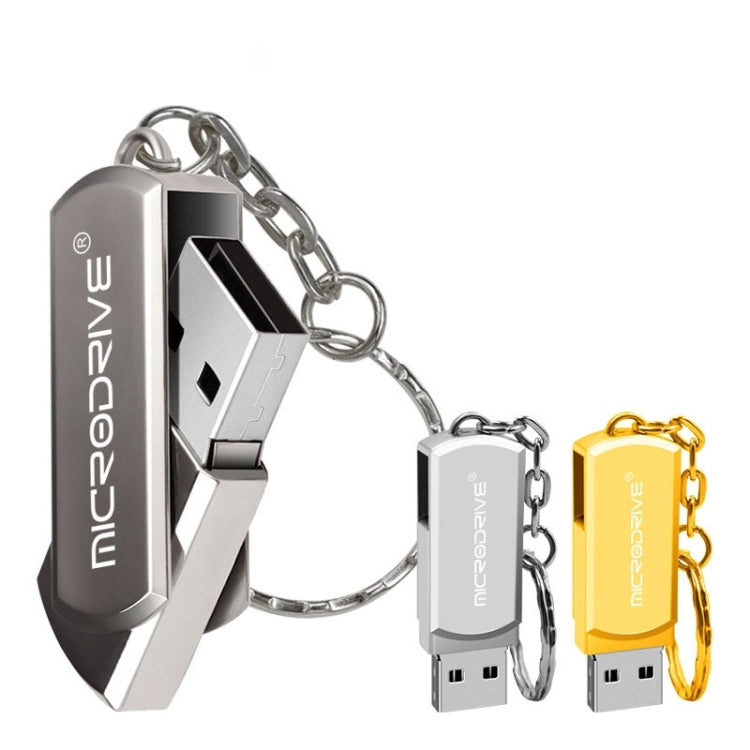 MicroDrive 32GB USB 2.0 Creative Personality Metal U Disk with Keychain (Gold) - USB Flash Drives by MicroDrive | Online Shopping UK | buy2fix