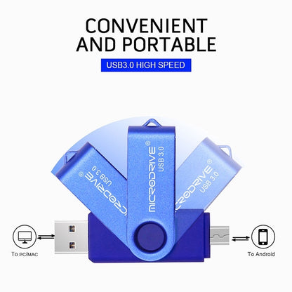 MicroDrive 16GB USB 3.0 Android Phone & Computer Dual-use Rotary Metal U Disk (White) - USB Flash Drives by MicroDrive | Online Shopping UK | buy2fix