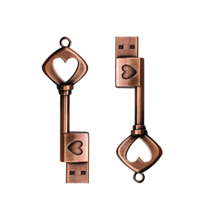 MicroDrive 4GB USB 2.0 Copper Love Key U Disk - USB Flash Drives by MicroDrive | Online Shopping UK | buy2fix