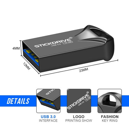 STICKDRIVE 128GB USB 3.0 High Speed Mini Metal U Disk (Black) - USB Flash Drives by STICKDRIVE | Online Shopping UK | buy2fix